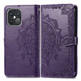 For iPhone 13 Pro Case, Mandala Emboss PU Leather Wallet Cover, Stand, Lanyard, Purple | iCoverLover Australia