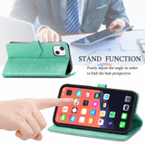 For iPhone 13 Case, Mandala Emboss PU Leather Wallet Cover, Stand, Lanyard, Green | iCoverLover Australia