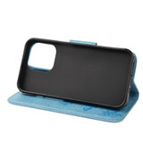 For iPhone 13 mini Case, Vintage Butterflies Pattern PU Leather Wallet Cover, Stand, Blue | iCoverLover Australia