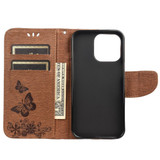 For iPhone 13 mini Case, Vintage Butterflies Pattern PU Leather Wallet Cover, Stand, Brown | iCoverLover Australia