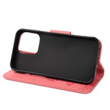 For iPhone 13 Pro Case, Vintage Butterflies Pattern PU Leather Wallet Cover, Stand, Pink | iCoverLover Australia