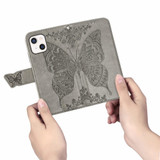 For iPhone 13 mini Case, Butterfly PU Leather Wallet Cover, Lanyard & Stand, Grey | iCoverLover Australia