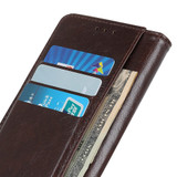 For iPhone 13 Case, Retro PU Leather Wallet Cover, Copper Accents, Coffee | iCoverLover Australia