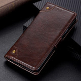 For iPhone 13 Case, Retro PU Leather Wallet Cover, Copper Accents, Coffee | iCoverLover Australia