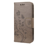 For iPhone 13 Pro Case, Playful Butterflies PU Leather Wallet Cover, Stand, Grey | iCoverLover Australia