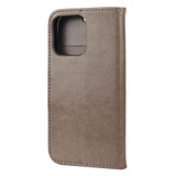 For iPhone 13 Pro Case, Playful Butterflies PU Leather Wallet Cover, Stand, Grey | iCoverLover Australia
