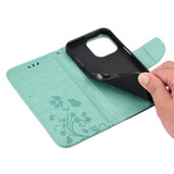 For iPhone 13 Pro Case, Playful Butterflies PU Leather Wallet Cover, Stand, Grey | iCoverLover Australia