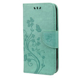 For iPhone 13 Pro Max Case, Playful Butterflies PU Leather Wallet Cover, Stand, Green | iCoverLover Australia