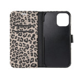 For iPhone 13 Pro Max Case, Leopard Print Folio PU Leather Wallet Cover, Card Slot, Holder, Brown | iCoverLover Australia