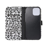 For iPhone 13 Pro Max Case, Leopard Print Folio PU Leather Wallet Cover, Card Slot, Holder, White | iCoverLover Australia