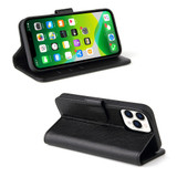 For iPhone 13 Pro Max Case iCoverLover Black Genuine Cow Leather Wallet Folio Cover | iCoverLover Australia