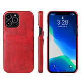 For iPhone 13 Pro Max Case Deluxe Leather Wallet Back Shell Slim Cover Red | iCoverLover Australia