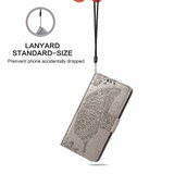 For iPhone 13 Pro Case, Butterfly PU Leather Wallet Cover, Lanyard & Stand, Grey | iCoverLover Australia