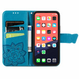 For iPhone 13 Pro Case, Butterfly PU Leather Wallet Cover, Lanyard & Stand, Blue | iCoverLover Australia