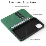 For iPhone 13 Mini Case Fierre Shann Crocodile Pattern Genuine Cow Wallet Leather Cover Green | iCoverLover Australia