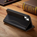 For iPhone 13 Mini Case Black Fierre Shann Genuine Cowhide Leather Wallet Cover | iCoverLover Australia