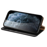 For iPhone 13 Pro Case Fashion Cowhide Genuine Leather Wallet Cover Black | iCoverLover Australia