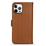 For iPhone 13 Pro Case Fashion Cowhide Genuine Leather Wallet Cover Brown | iCoverLover Australia