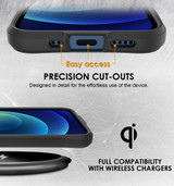 For iPhone 12 Mini Case, Tough Carbon Fibre Protective Cover, Black | iCoverLover Australia