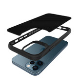 For iPhone 12/12 Pro Case, Tough Carbon Fibre Protective Cover, Black | iCoverLover Australia