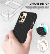 For iPhone 12 Pro Max Case, Tough Carbon Fibre Protective Cover, Black | iCoverLover Australia