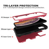 For iPhone 12 Pro Max Case Protective Armored 3-Layer Cover,Rose Red & Black | iCoverLover Australia