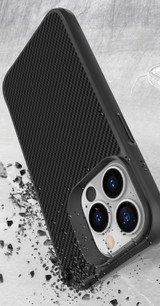 For iPhone 13 Pro Max Case, Tough Carbon Fibre Protective Cover, Black | iCoverLover Australia