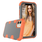 For iPhone 12 mini Case Protective Armored 3-Layer Cover,Grey & Orange | iCoverLover Australia