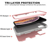 For iPhone 12 mini Case Protective Armored 3-Layer Cover,Rose Gold & Grey | iCoverLover Australia