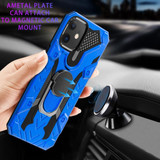 For iPhone 12 mini (5.4in) Case Tough Armour Protective Cover with Magnetic Ring Holder Blue | iCoverLover Australia