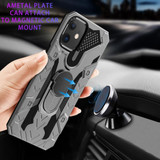 For iPhone 12/12 Pro (6.1in) Case Tough Armour Protective Cover with Magnetic Ring Holder Grey | iCoverLover Australia