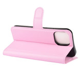 For iPhone 12 Pro Max Case Lychee Texture Folio PU Protective Case , Holder & Card Slots & Wallet, Pink | iCoverLover Australia