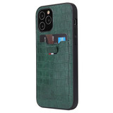 For iPhone 12 Pro Max (6.7in) Case, Crocodile Pattern PU Leather Card Slot Cover Green | iCoverLover Australia