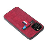 For iPhone 12 Pro Max (6.7in) Case, Crocodile Pattern PU Leather Card Slot Cover Red | iCoverLover Australia