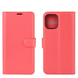 For iPhone 12 mini Case Lychee Texture Folio PU Protective Case , Holder & Card Slots & Wallet, Red | iCoverLover Australia