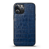 For iPhone 12 Pro Max (6.7in) Case, Genuine Leather Crocodile Pattern Cover, Blue | iCoverLover Australia