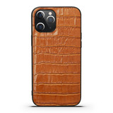 For iPhone 12 Pro Max (6.7in) Case, Genuine Leather Crocodile Pattern Cover, Brown | iCoverLover Australia