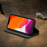 For iPhone 12 Pro Max (6.7in) Case, Fierre Shann Crocodile Pattern Genuine Cow Wallet Leather Cover, Black | iCoverLover Australia