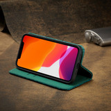 For iPhone 12 Pro Max (6.7in) Case, Fierre Shann Crocodile Pattern Genuine Cow Wallet Leather Cover, Green | iCoverLover Australia