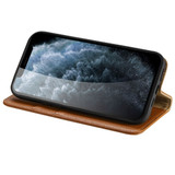For iPhone 12 Pro Max (6.7in) Case Fashion Cowhide Genuine Leather Wallet Cover Brown | iCoverLover Australia