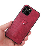 For iPhone 12/12 Pro (6.1in) Case, Crocodile Pattern PU Leather Card Slot Cover Red | iCoverLover Australia
