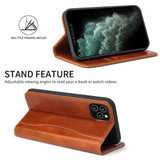 For iPhone 12 Pro Max (6.7in) Case Brown Fierre Shann Genuine Cowhide Leather Cover With 2 Card Slots, Cash Pocket & Kickstand | iCoverLover Australia