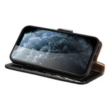 For iPhone 12 mini (5.4in) Case, Genuine Leather Crocodile Pattern Wallet Flip Cover, Black | iCoverLover Australia