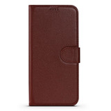 For iPhone 12/12 Pro (6.1in) Case Fashion Cowhide Genuine Leather Wallet Cover Red | iCoverLover Australia