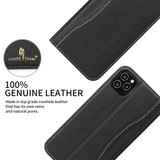 For iPhone 12/12 Pro (6.1in) Case Black Fierre Shann Genuine Cowhide Leather Cover With 2 Card Slots, Cash Pocket & Kickstand | iCoverLover Australia