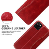 For iPhone 12/12 Pro (6.1in) Case Red Fierre Shann Genuine Cowhide Leather Cover With 2 Card Slots, Cash Pocket & Kickstand | iCoverLover Australia