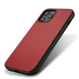For iPhone 12/12 Pro (6.1in) Case Genuine Leather Durable Slim Fit Protective Cover Red | iCoverLover Australia