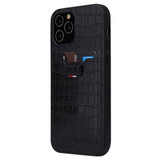 For iPhone 12 mini (5.4in) Case, Crocodile Pattern PU Leather Card Slot Cover Black | iCoverLover Australia