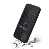 For iPhone 12 mini (5.4in) Case, Crocodile Pattern PU Leather Card Slot Cover Black | iCoverLover Australia