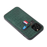 For iPhone 12/12 Pro (6.1in) Case, Crocodile Pattern PU Leather Card Slot Cover Green | iCoverLover Australia